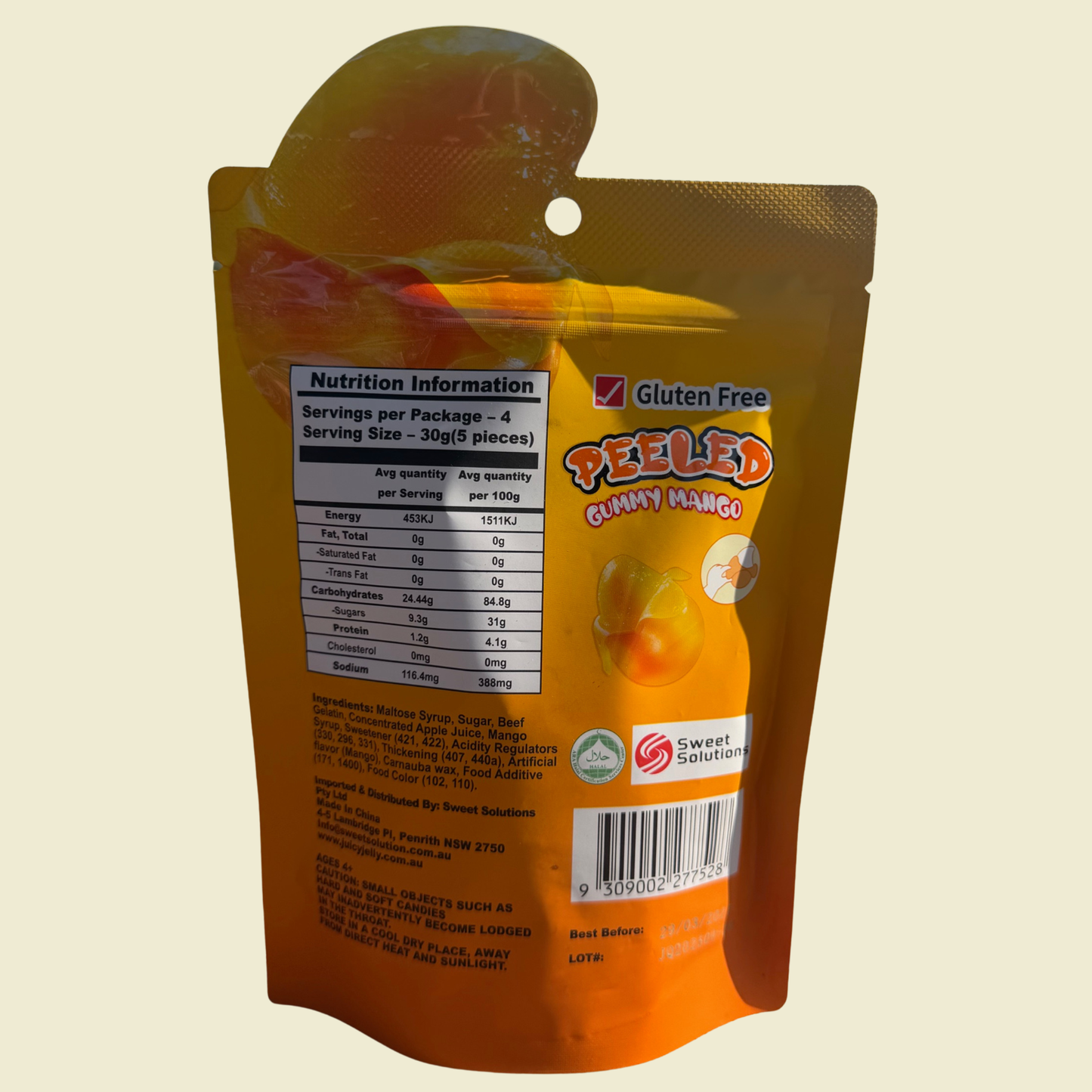 JUICY JELLY PEELED GUMMY -  MANGO 120g