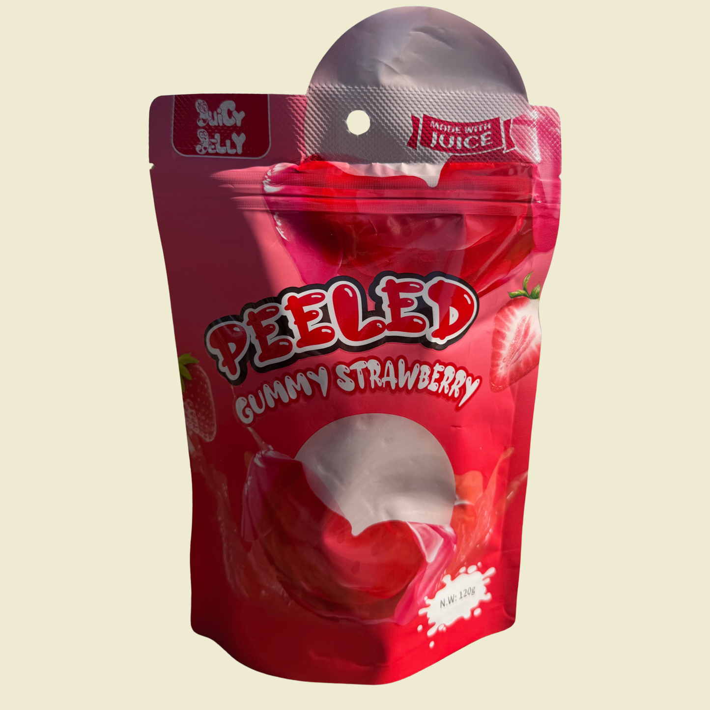 JUICY JELLY PEELED GUMMY -  STRAWBERRY 120g