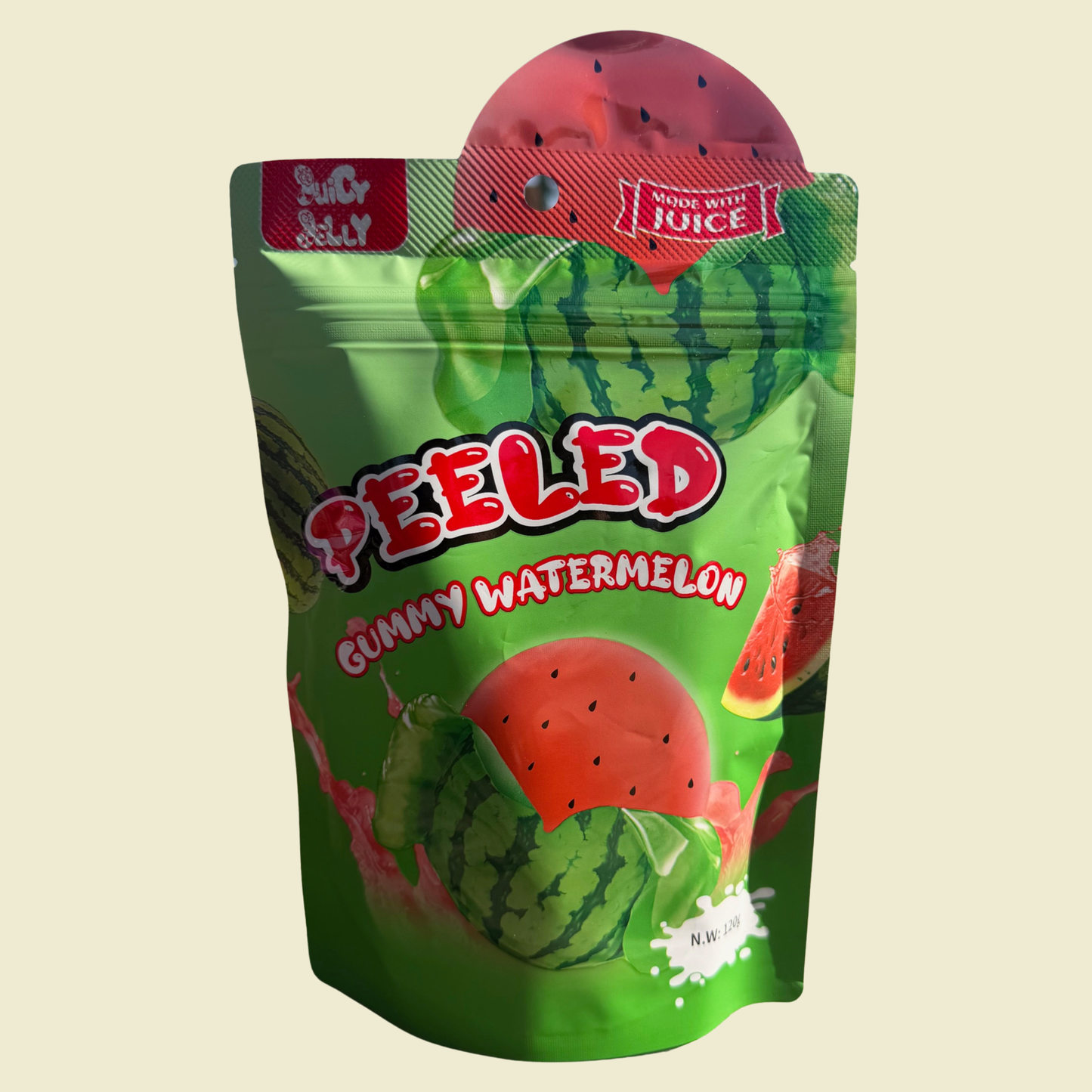 JUICY JELLY PEELED GUMMY -  WATERMELON 120g